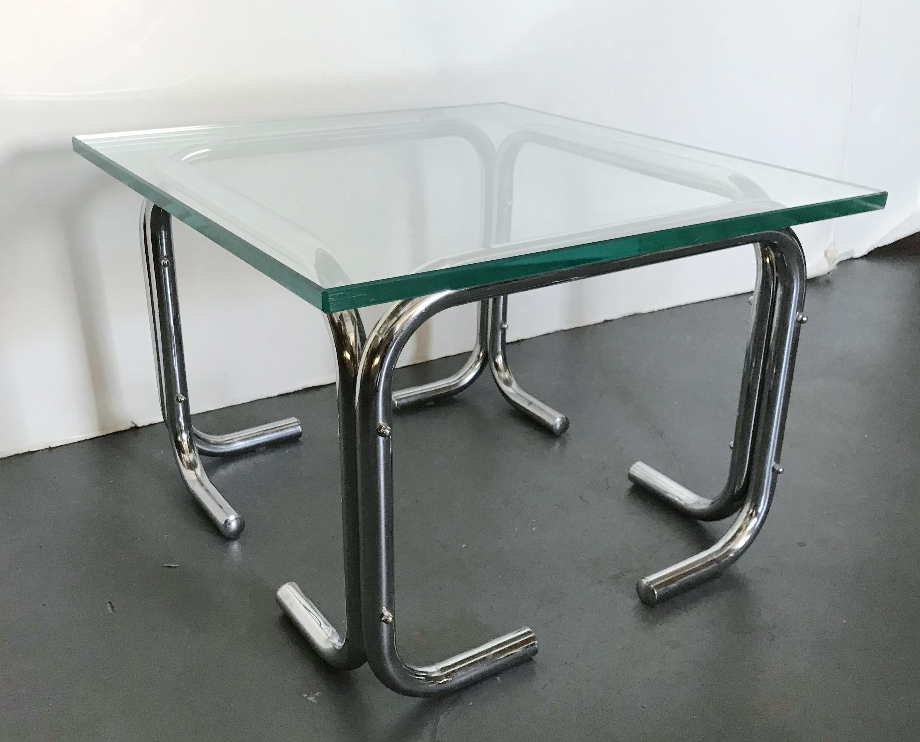 Mid-Century Modern Chrome and Glass Side Table FINAL CLEARANCE SALE