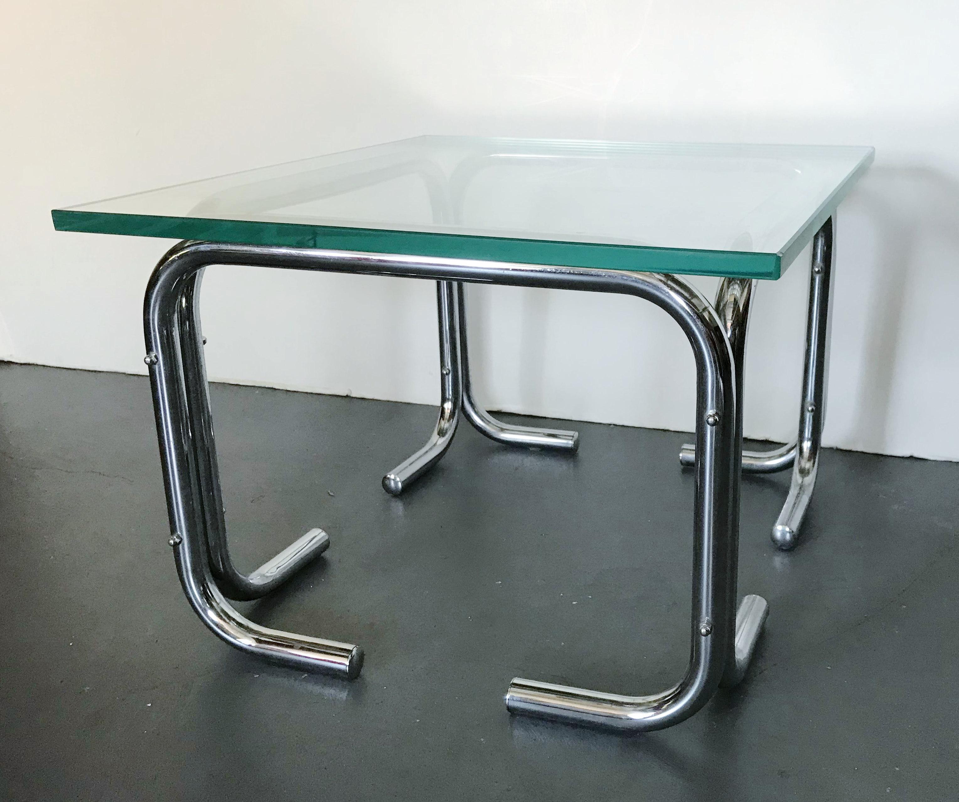 American Chrome and Glass Side Table FINAL CLEARANCE SALE