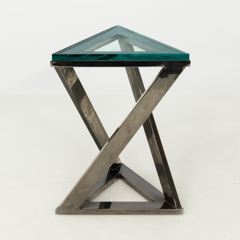 Chrome and Glass Side Table at 1stDibs