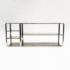 Chrome And Glass Sound System Display Shelving Etagere Unit Vintage Midcentury