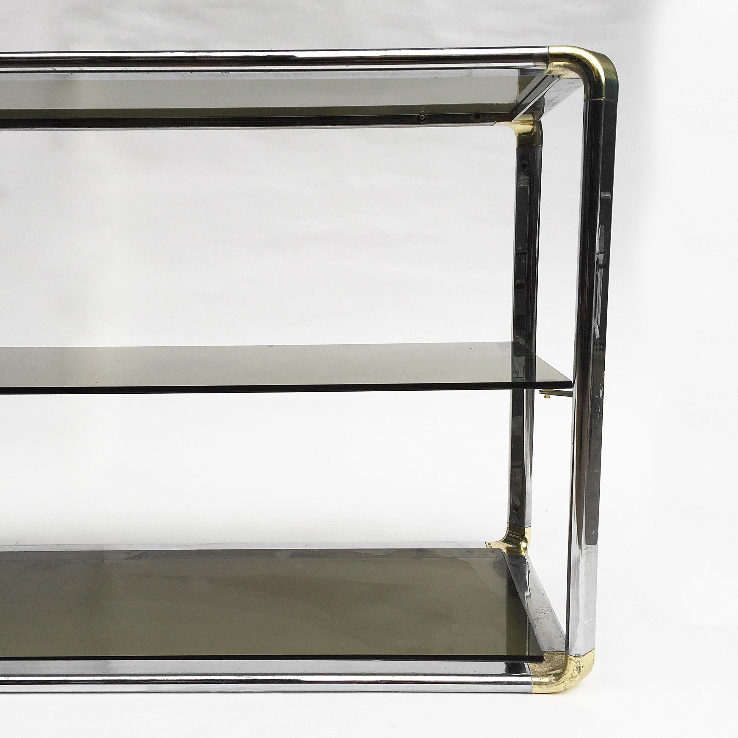 Chrome And Glass Sound System Display Shelving Etagere Unit Vintage Midcentury 2