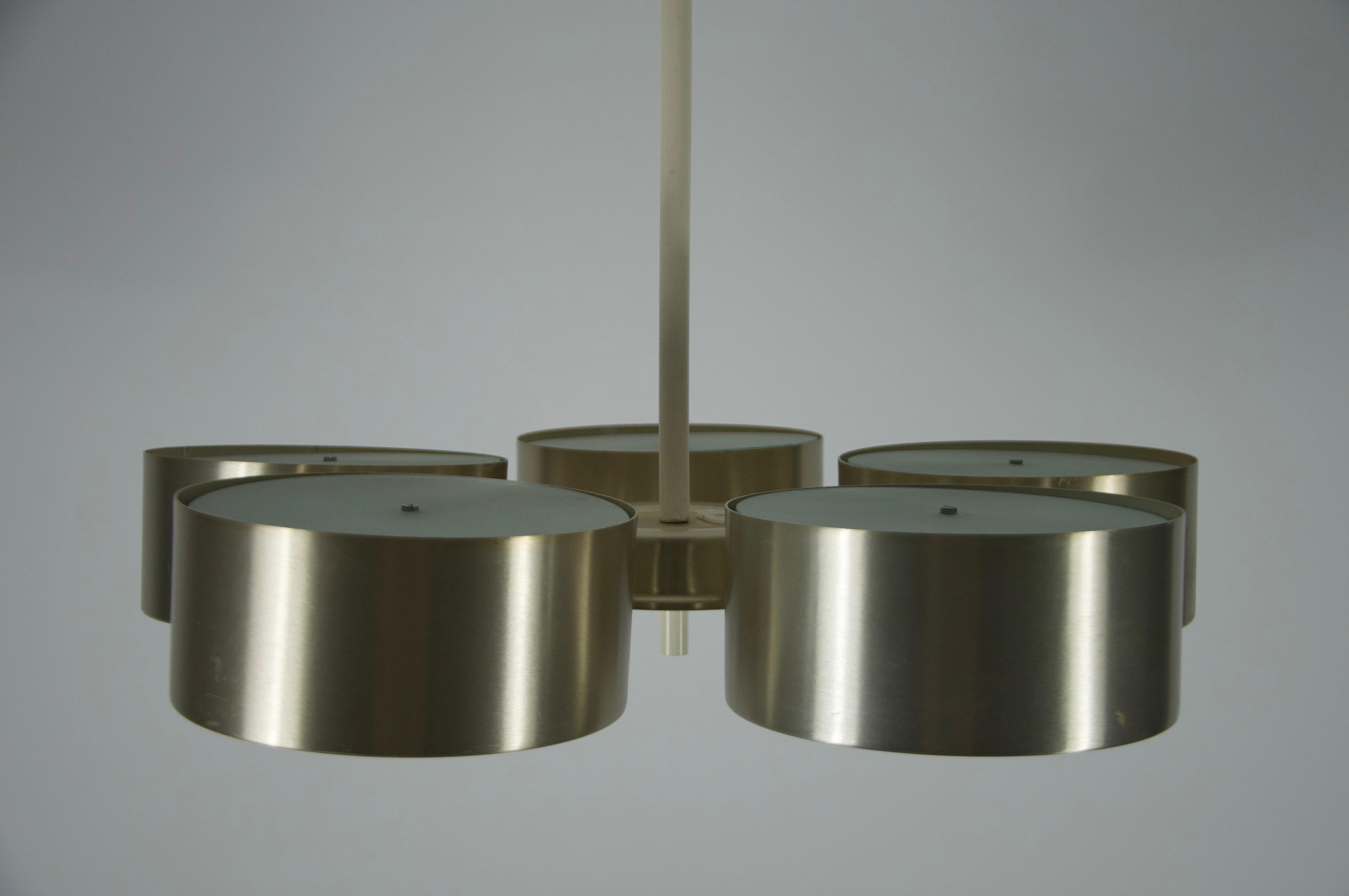 Lampada da soffitto Space AGE in cromo e vetro, anni '70, Germania in vendita 6