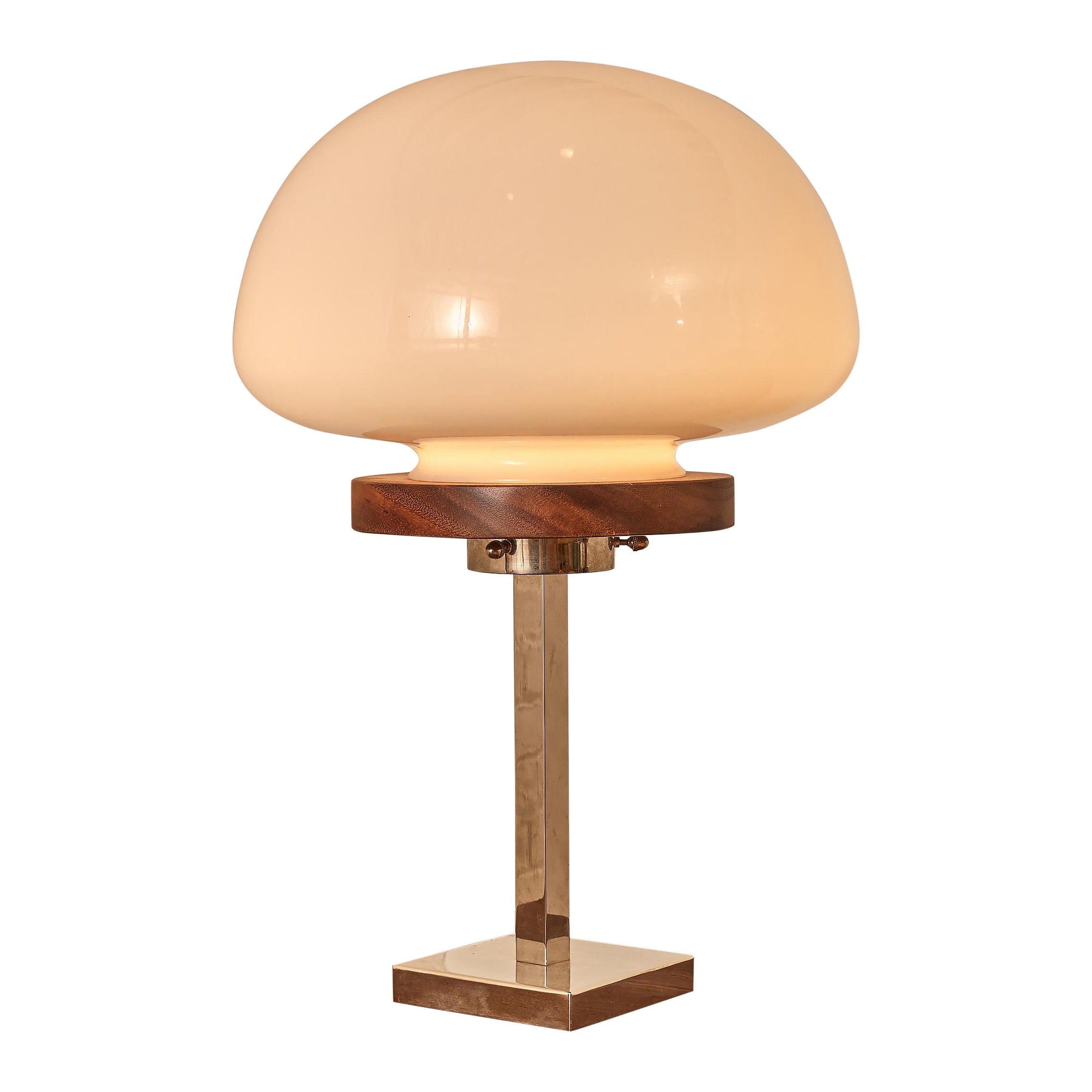 Lampe de bureau en chrome et verre de The Somerset House
