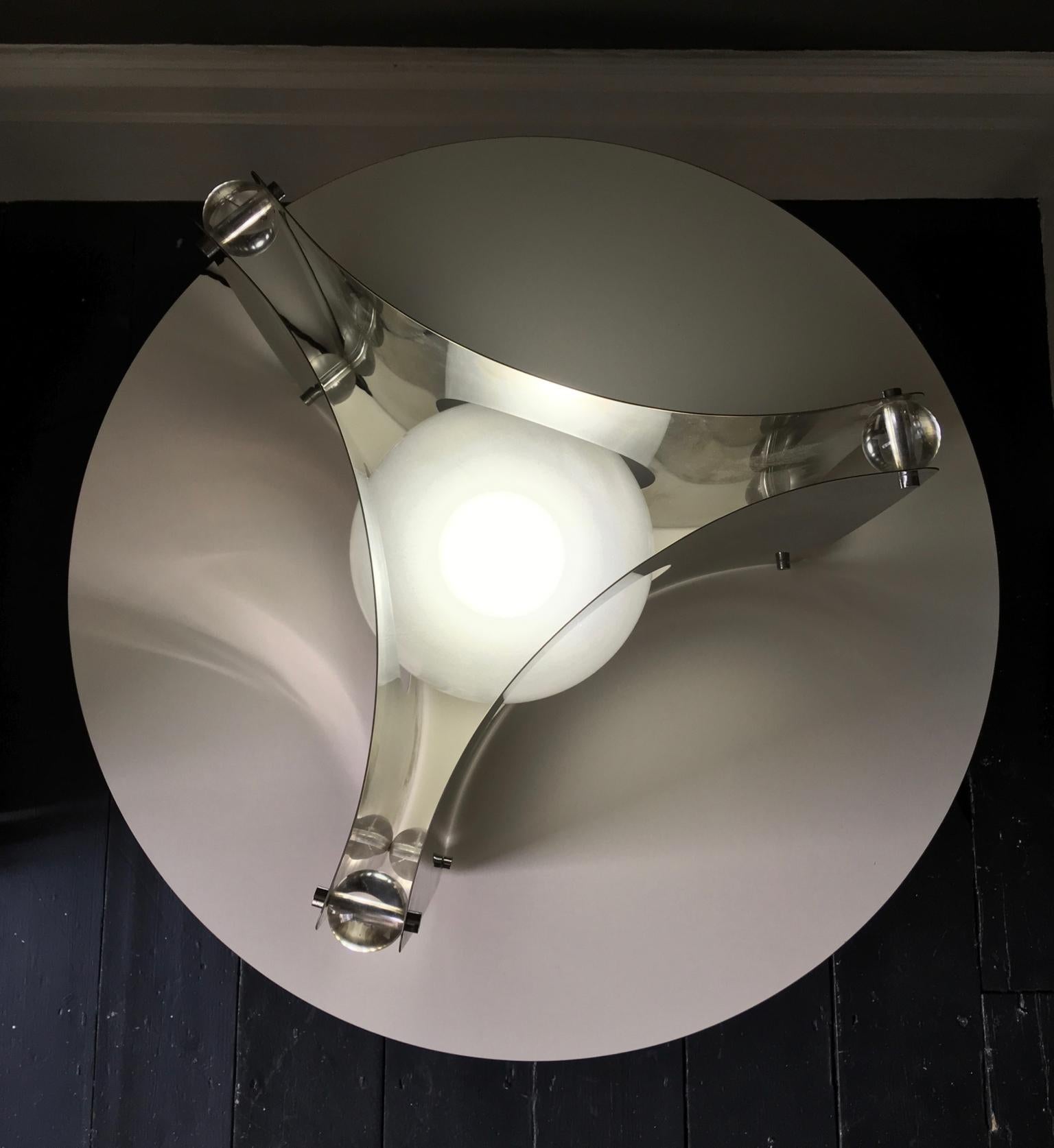 Chrome and Glass Table Lamp, Model TAW by Massoni for Guzzini, Italy, 1960s 5