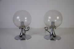 Tischlampen aus Chrom und Glas, 1960er Jahre, Deutschland