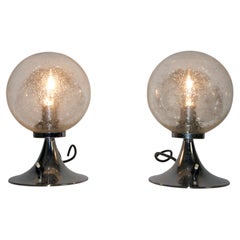 Tischlampen aus Chrom und Glas, 1960er Jahre, Deutschland