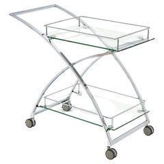 Chrome and Glass Used Bar Cart