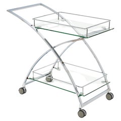 Chrome and Glass Retro Bar Cart