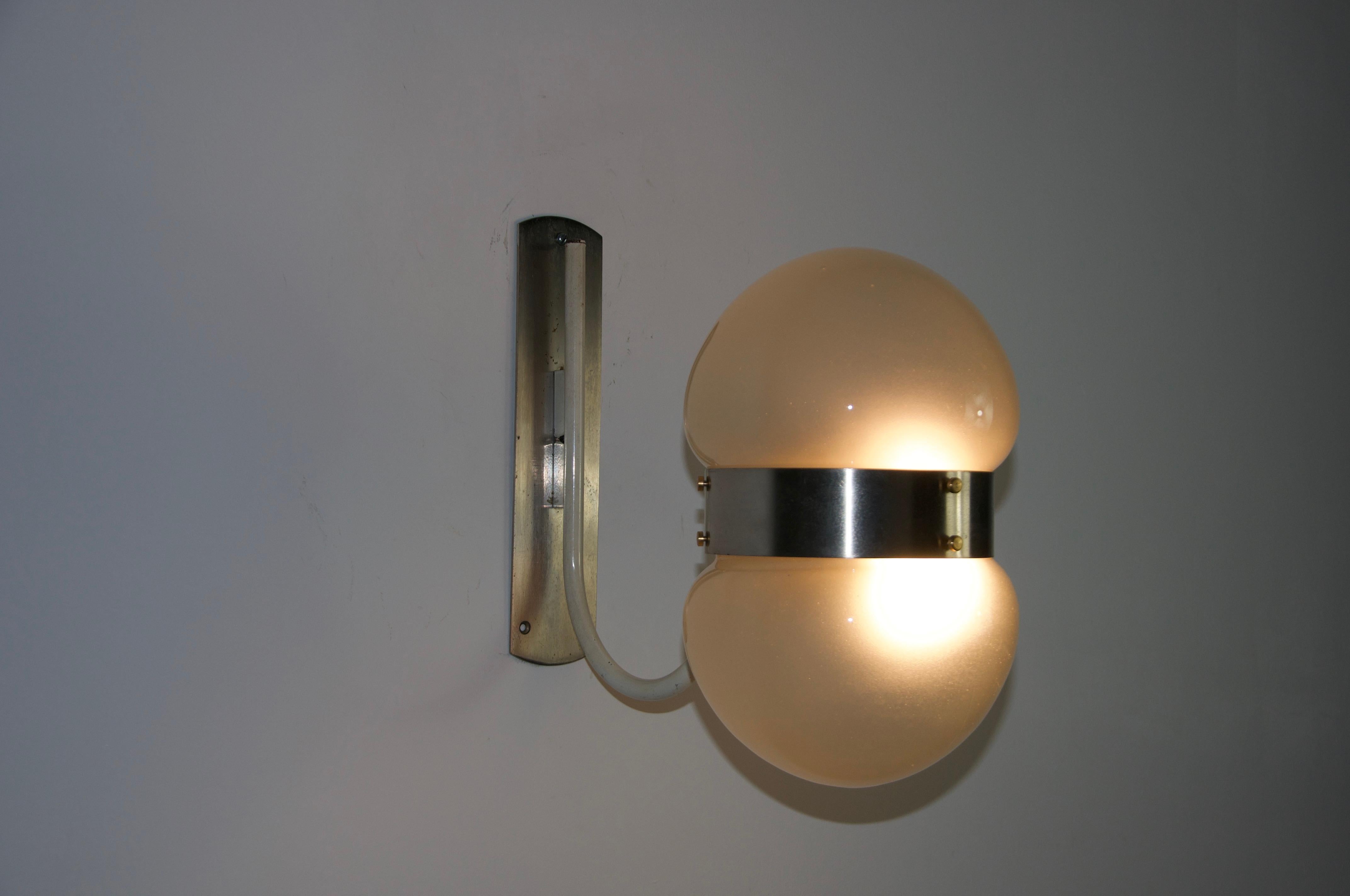 Wandleuchte aus Chrom und Glas von Sergio Mazza für Artemide, Italien, 1960er Jahre (Moderne der Mitte des Jahrhunderts) im Angebot