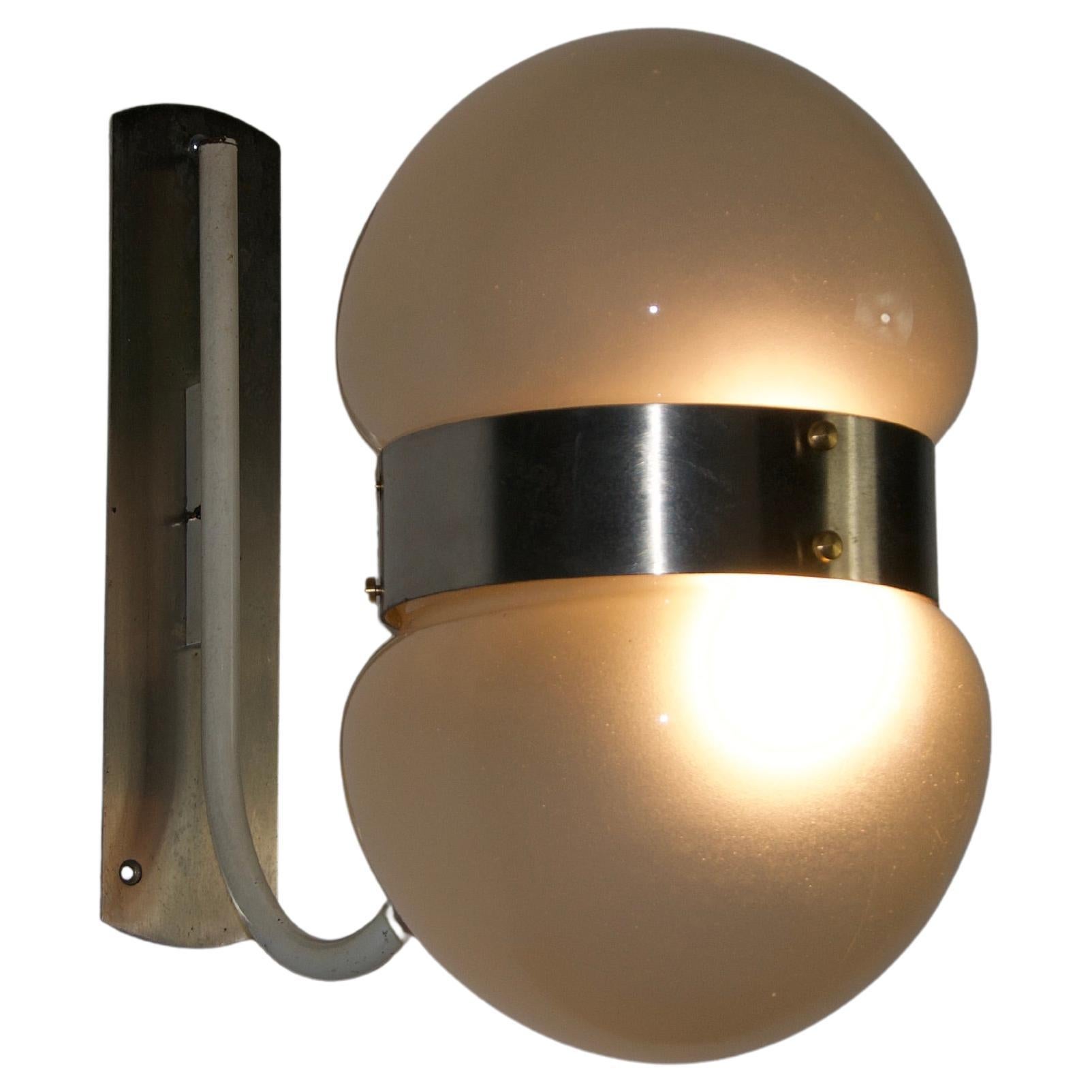 Chrome and Glass Wall Lamp by Sergio Mazza for Artemide, Italy, 1960s