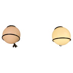 Chrome and Glass Wall Lamps in the Style of Gino Sarfatti, Italy, 1970s
