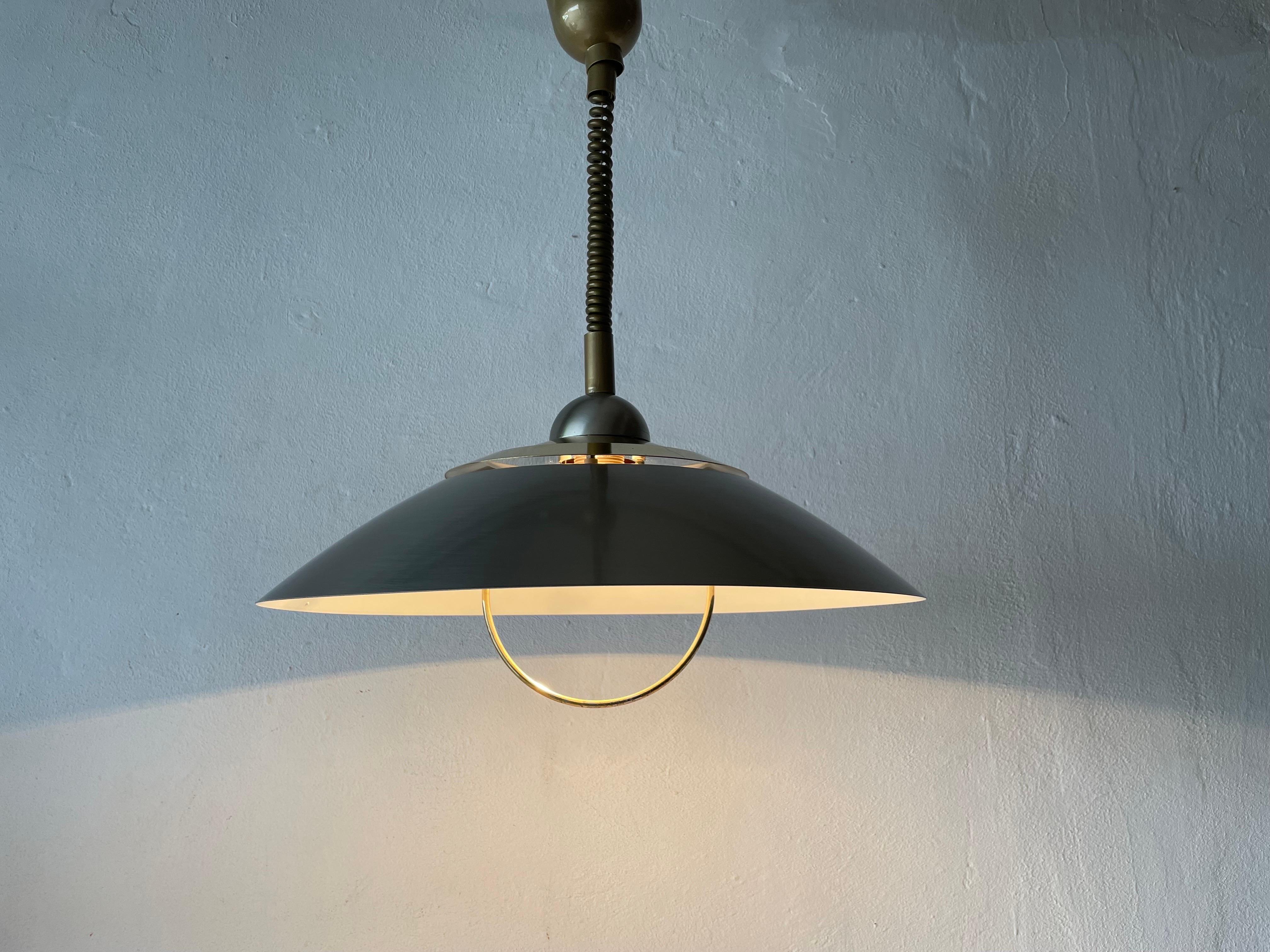 Chrome and Gold Metal Pendant Lamp by TZ, 1970s, Germany For Sale 5