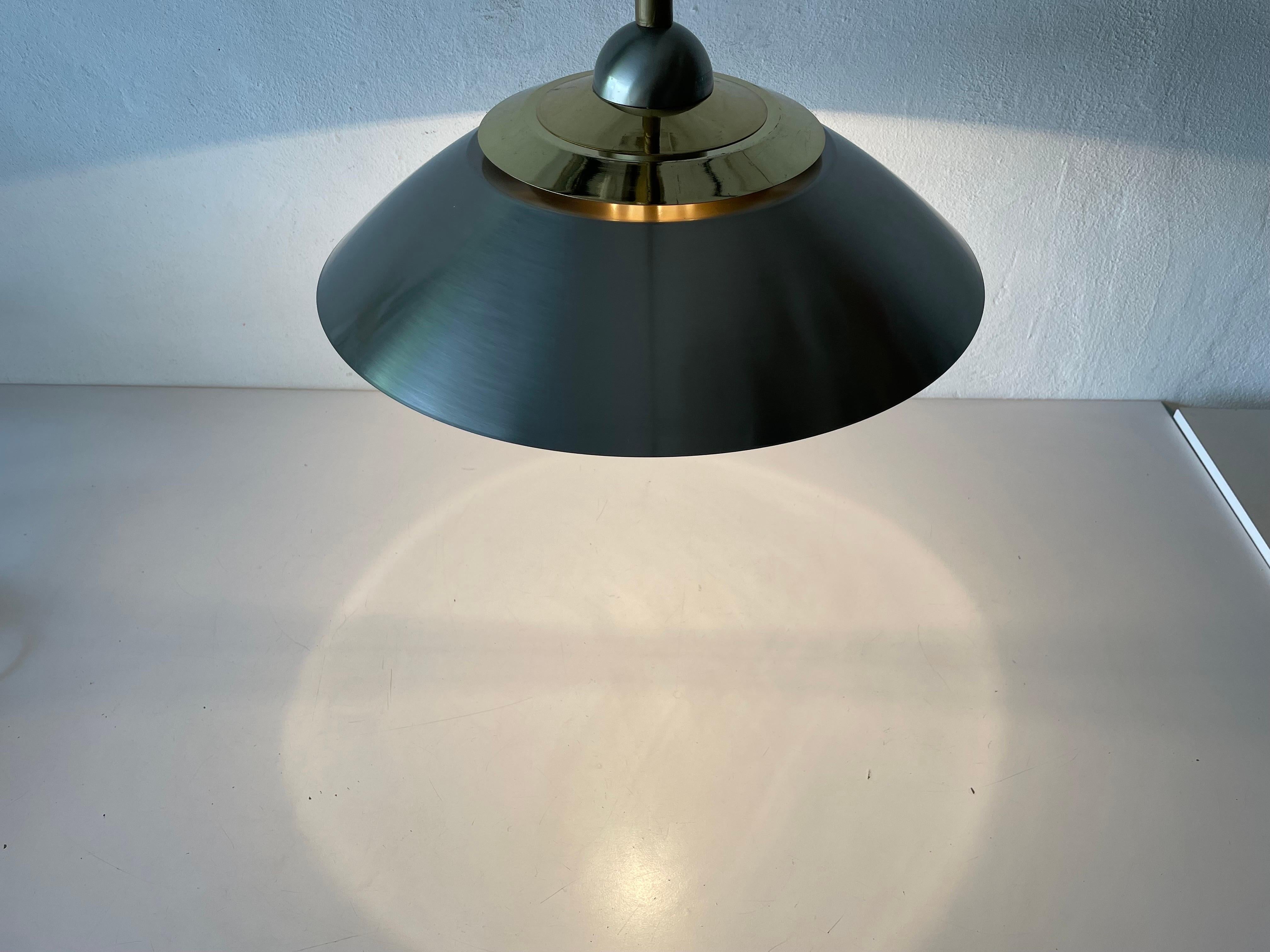Chrome and Gold Metal Pendant Lamp by TZ, 1970s, Germany For Sale 6