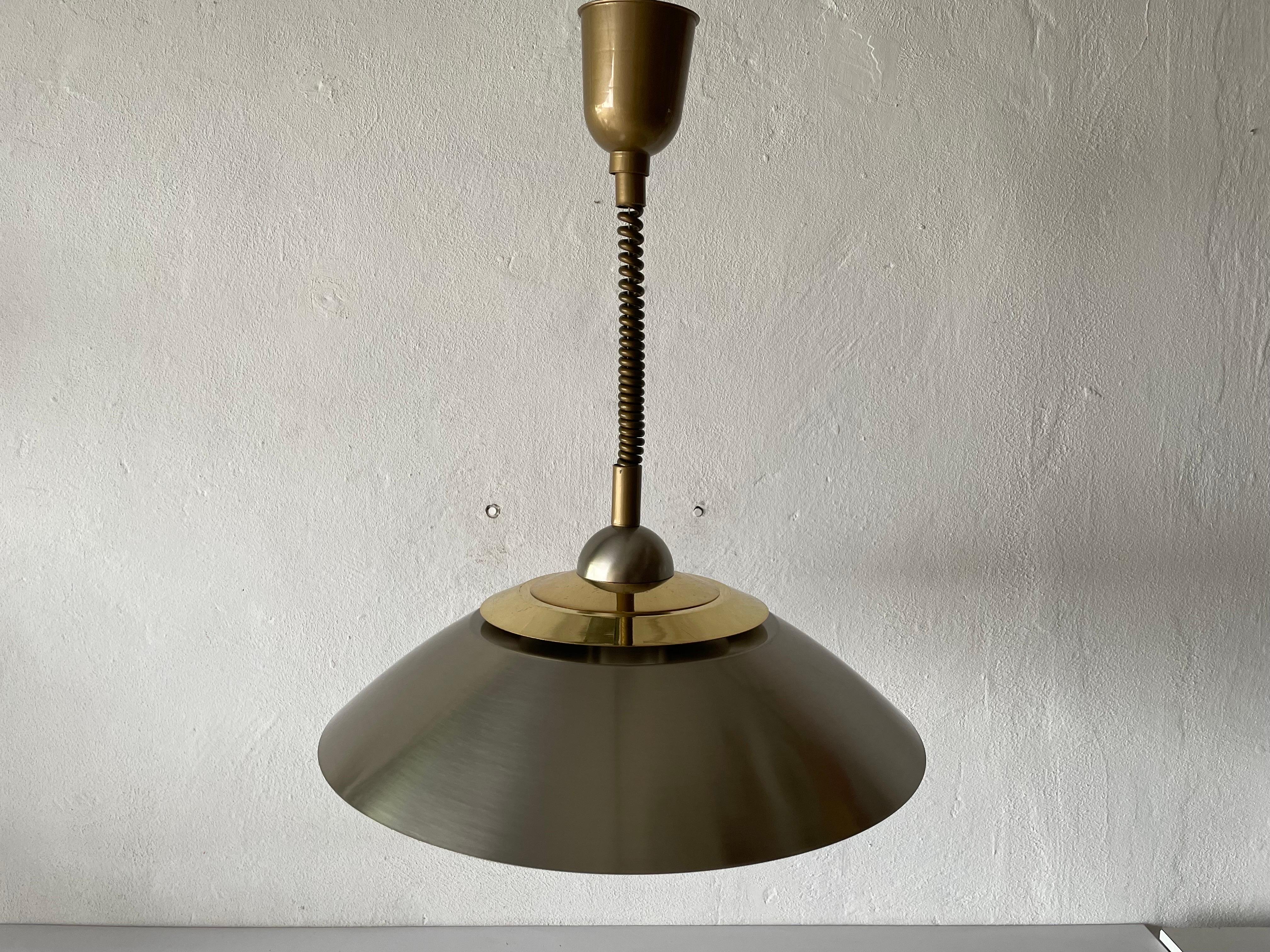 Late 20th Century Chrome and Gold Metal Pendant Lamp by TZ, 1970s, Germany For Sale