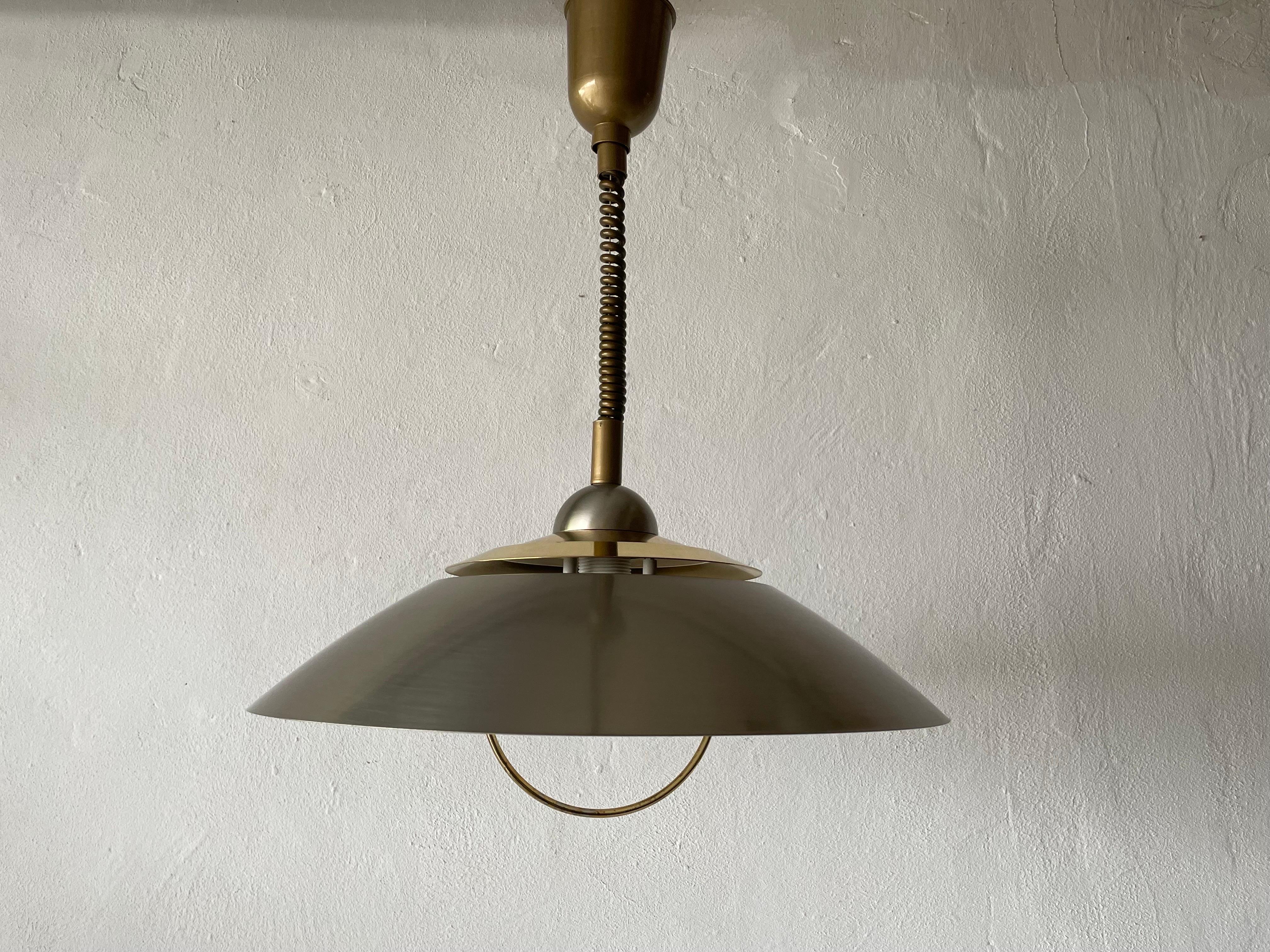 Chrome and Gold Metal Pendant Lamp by TZ, 1970s, Germany For Sale 1
