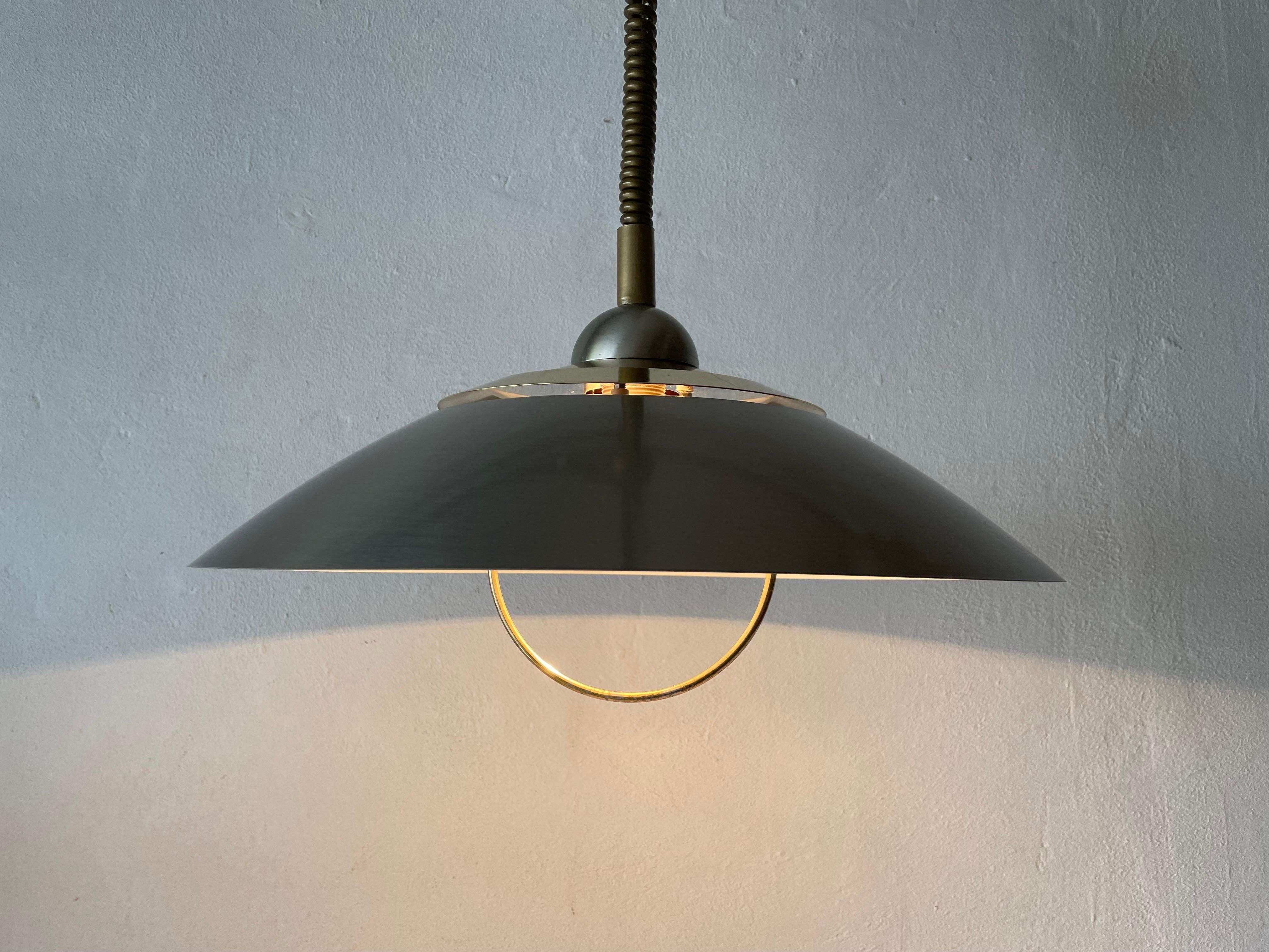 Chrome and Gold Metal Pendant Lamp by TZ, 1970s, Germany For Sale 2