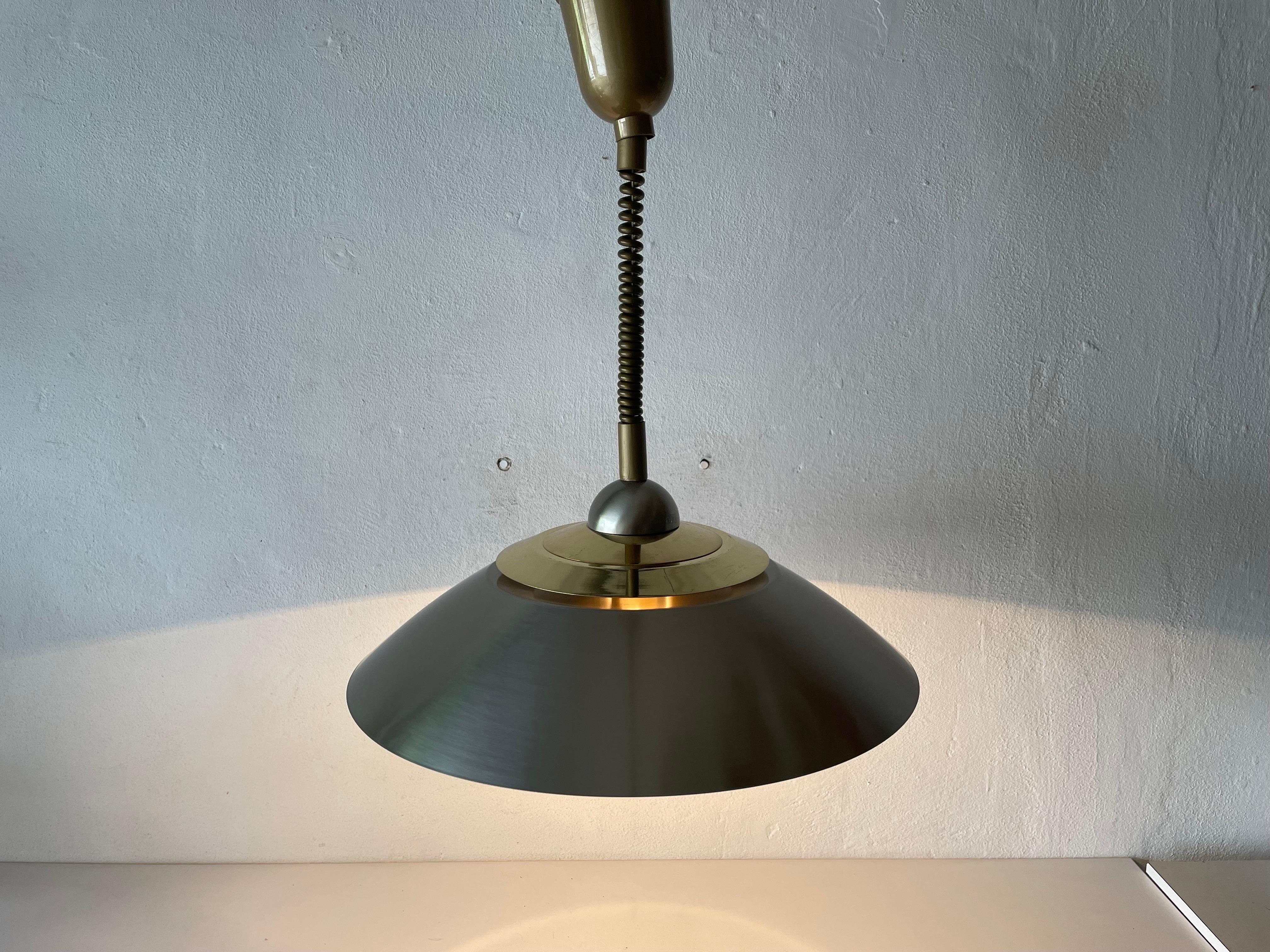 Chrome and Gold Metal Pendant Lamp by TZ, 1970s, Germany For Sale 4