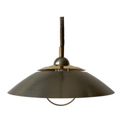 Lampe à suspension en chrome et métal doré de TZ, années 1970, Allemagne