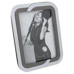 Chrome and Gunmetal Picture Frame with Kinetic Design, circa 1970