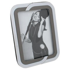 Used Chrome and Gunmetal Picture Frame with Kinetic Design, Italy 1970s