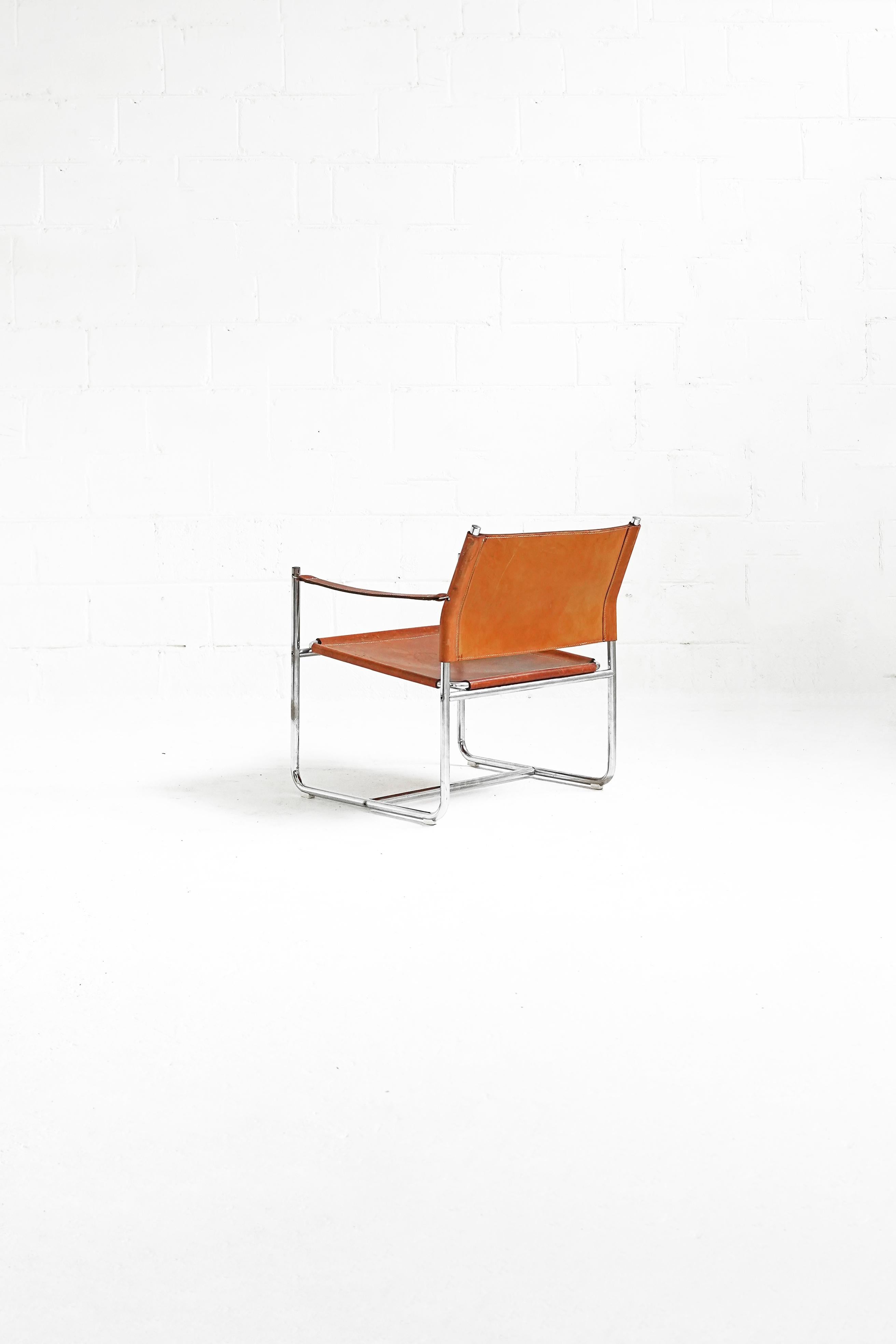 Chrome and Leather Amiral Easy Chair by Karin Mobring for IKEA 3