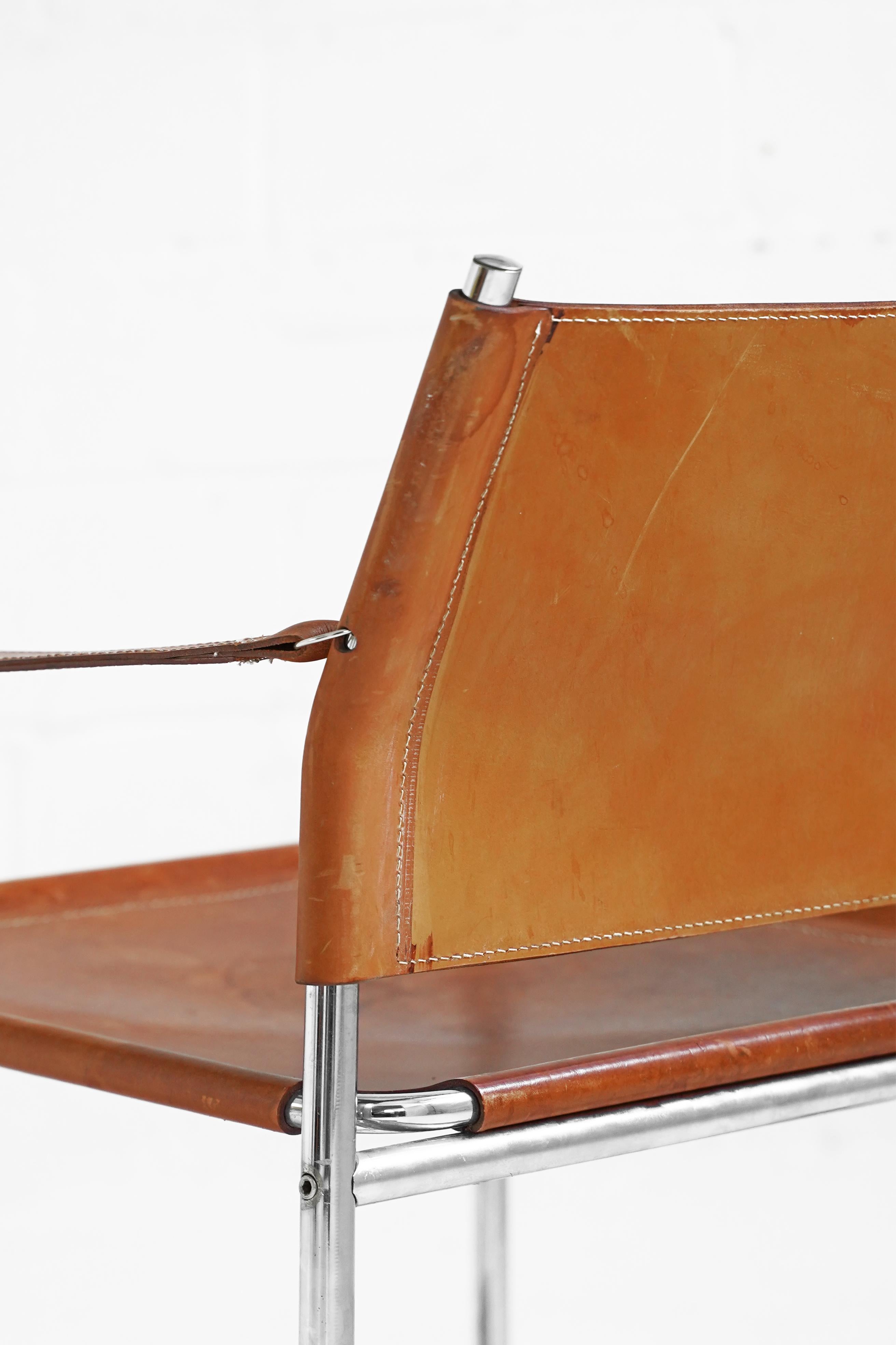 Mid-20th Century Chrome and Leather Amiral Easy Chair by Karin Mobring for IKEA