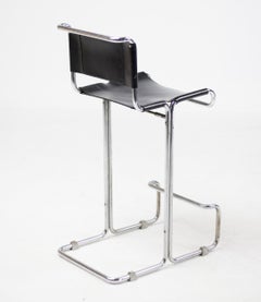 Chrome and Leather Bar Stool