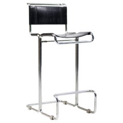 Chrome and Leather Bar Stool