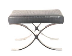 Chrome and Leather Bench