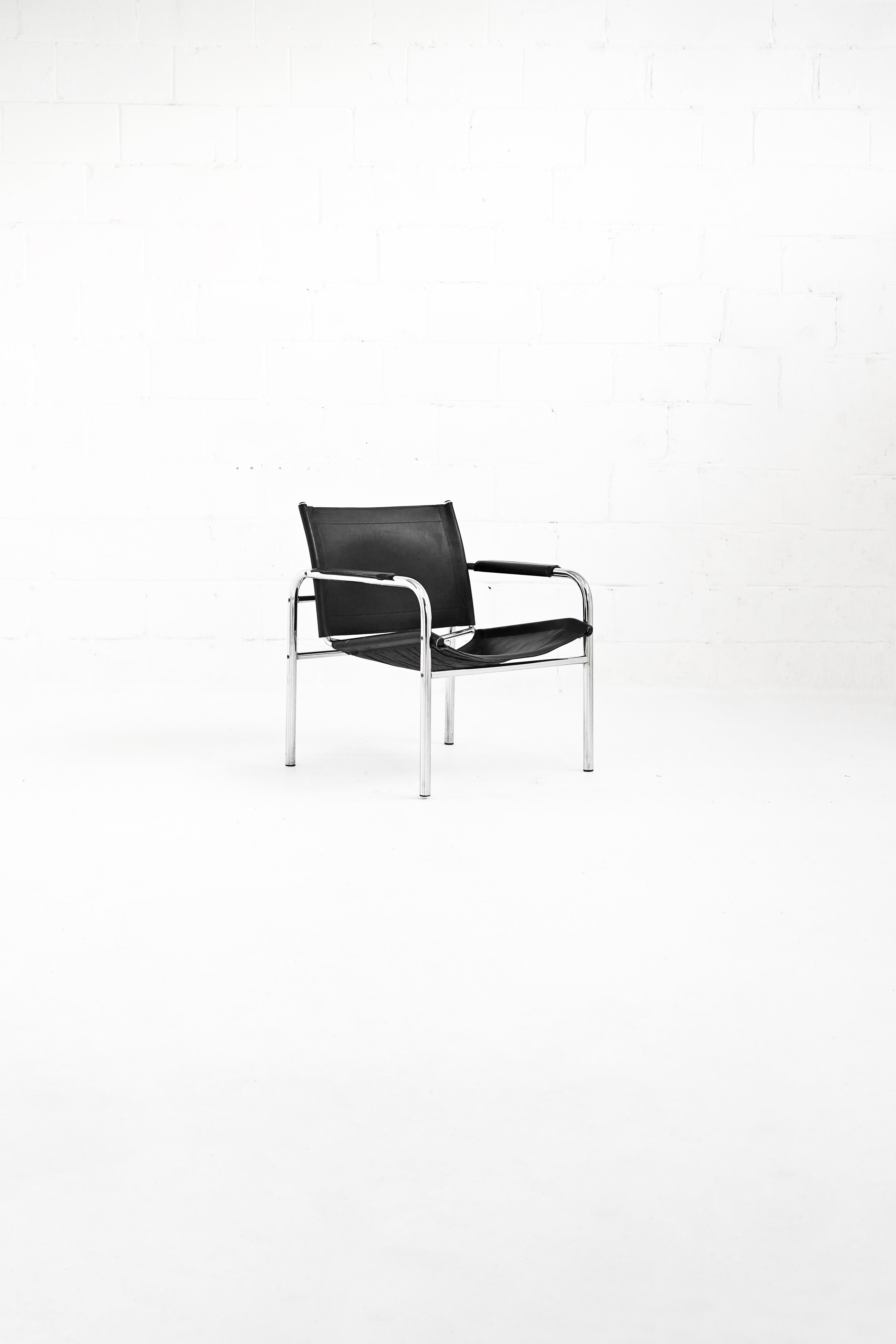 Chrome and Leather Klinte Easy Chair by Tord Björklund for IKEA 1
