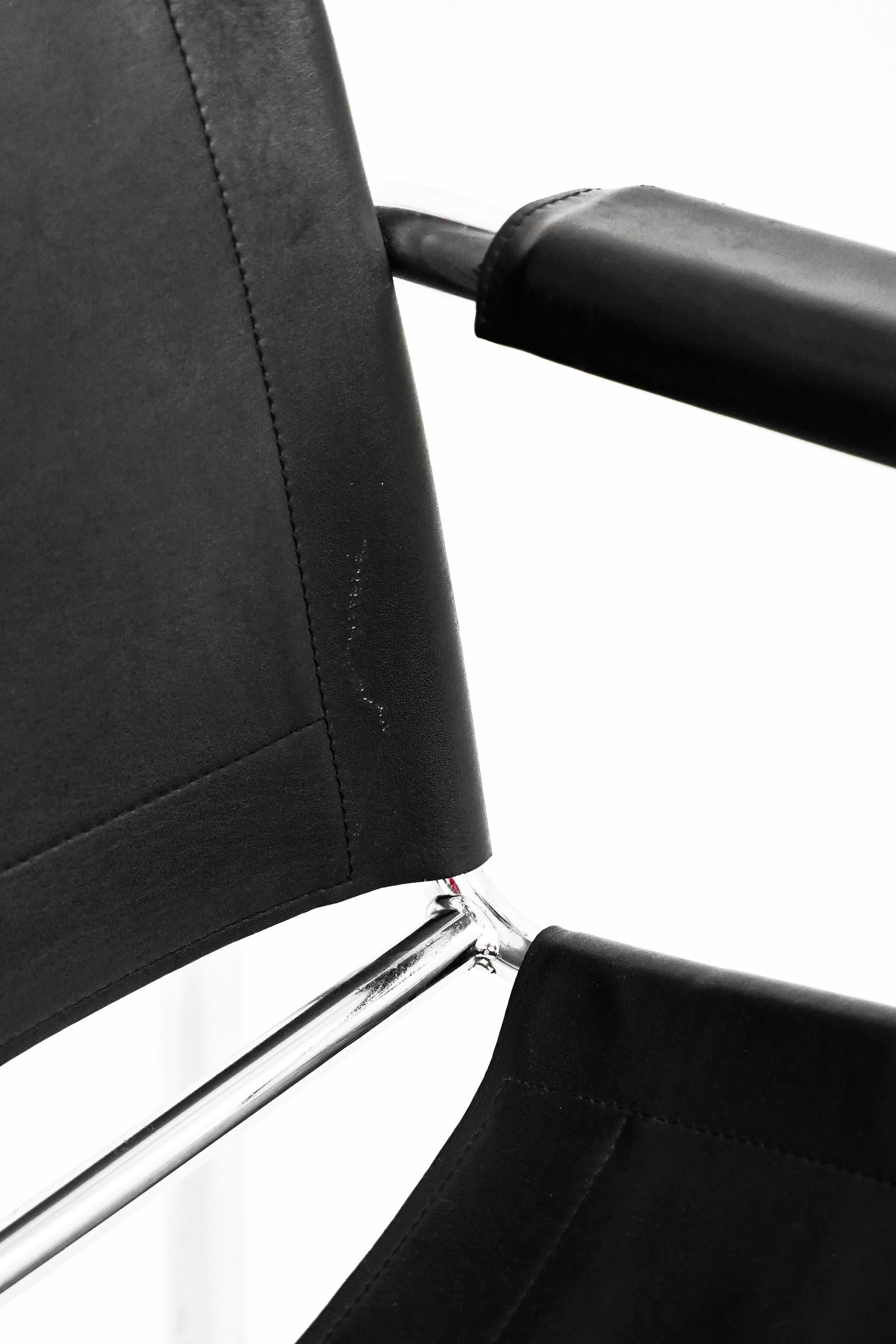 Scandinavian Modern Chrome and Leather Klinte Easy Chair by Tord Björklund for IKEA