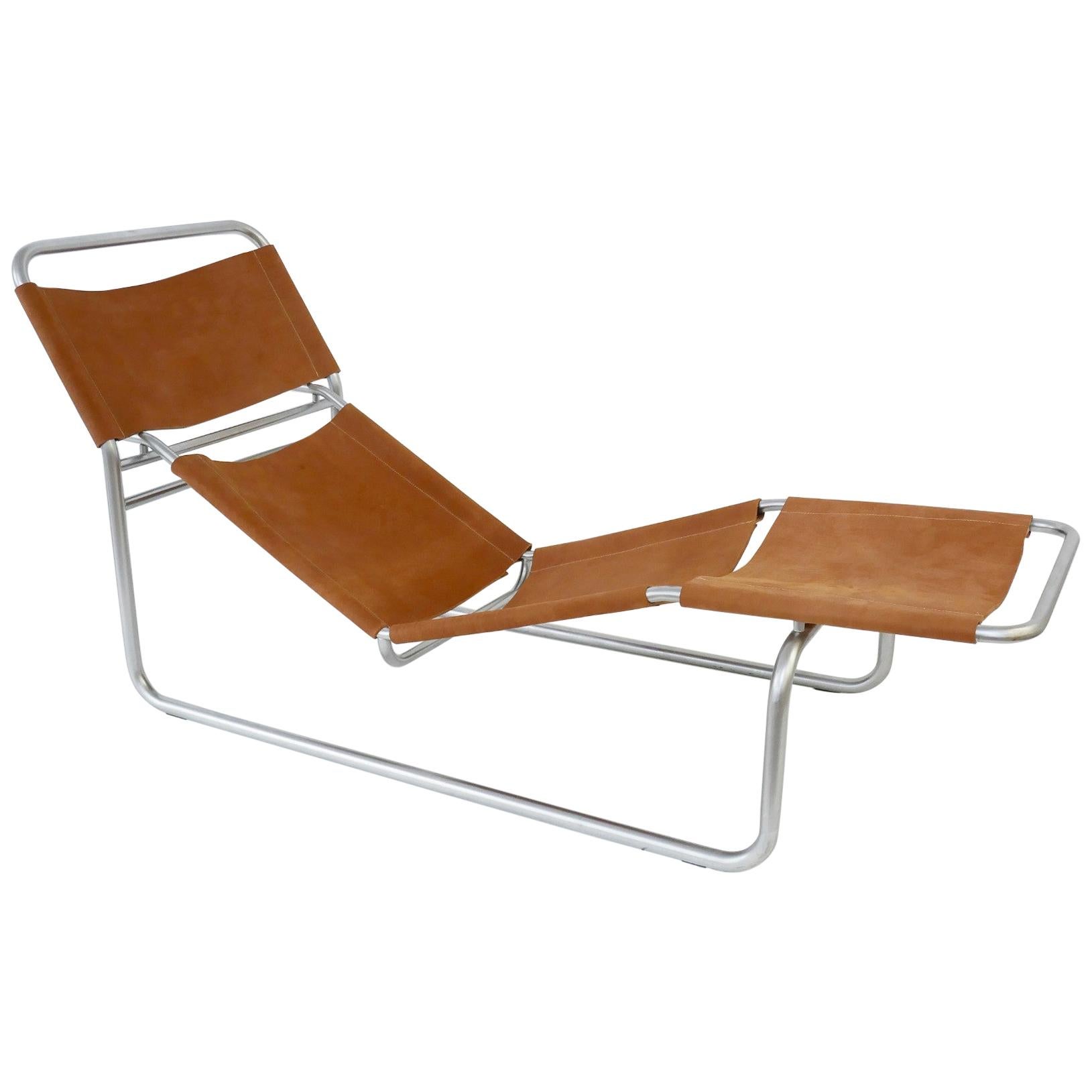 Chrome and Leather Lounge Chair