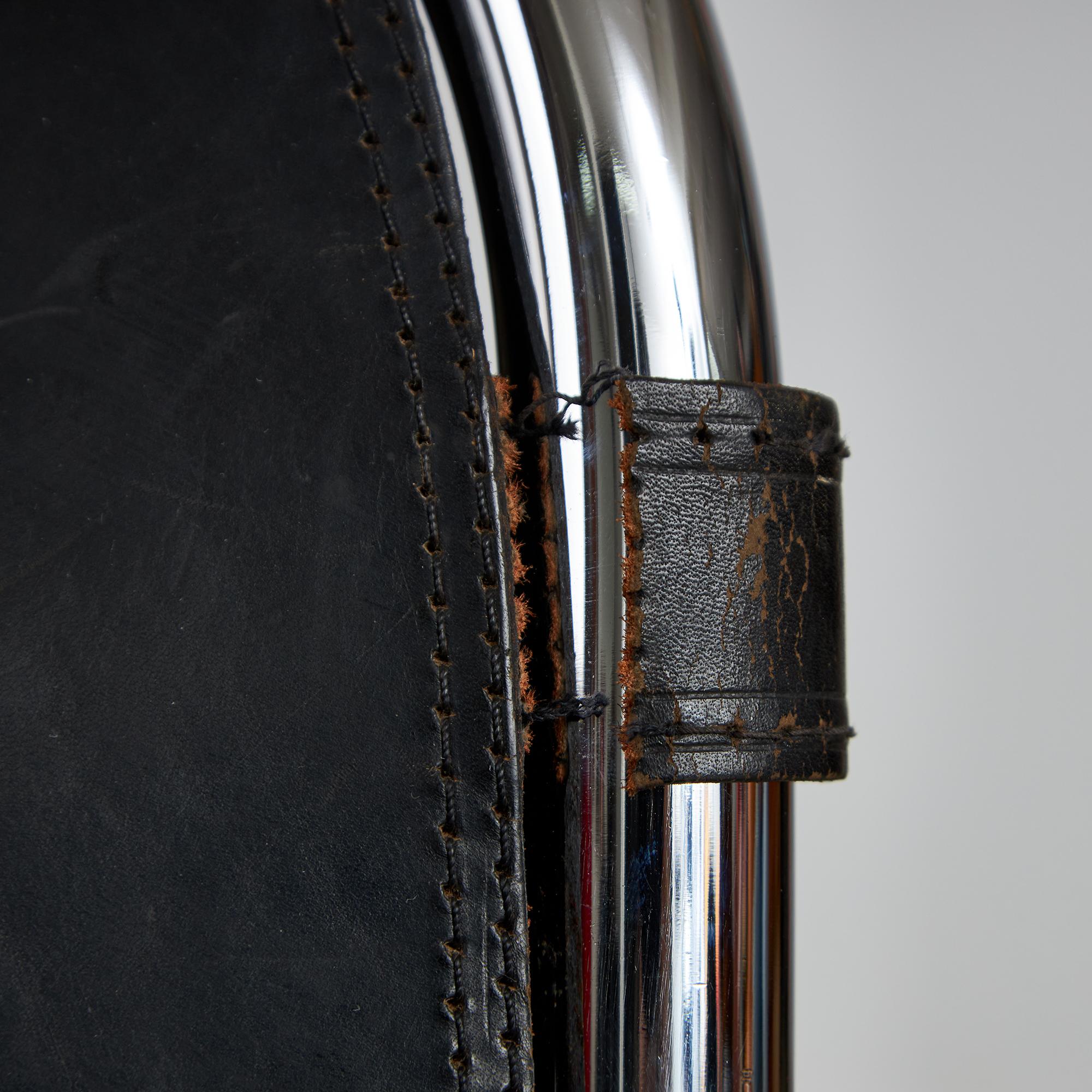 Chrome and Leather Medusa Chair Set by Alberto Bazzani, Studio Tetrarch, 1970s For Sale 14