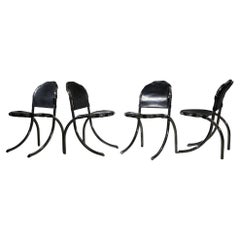 Chrome and Leather Medusa Chair Set by Alberto Bazzani, Studio Tetrarch, 1970s