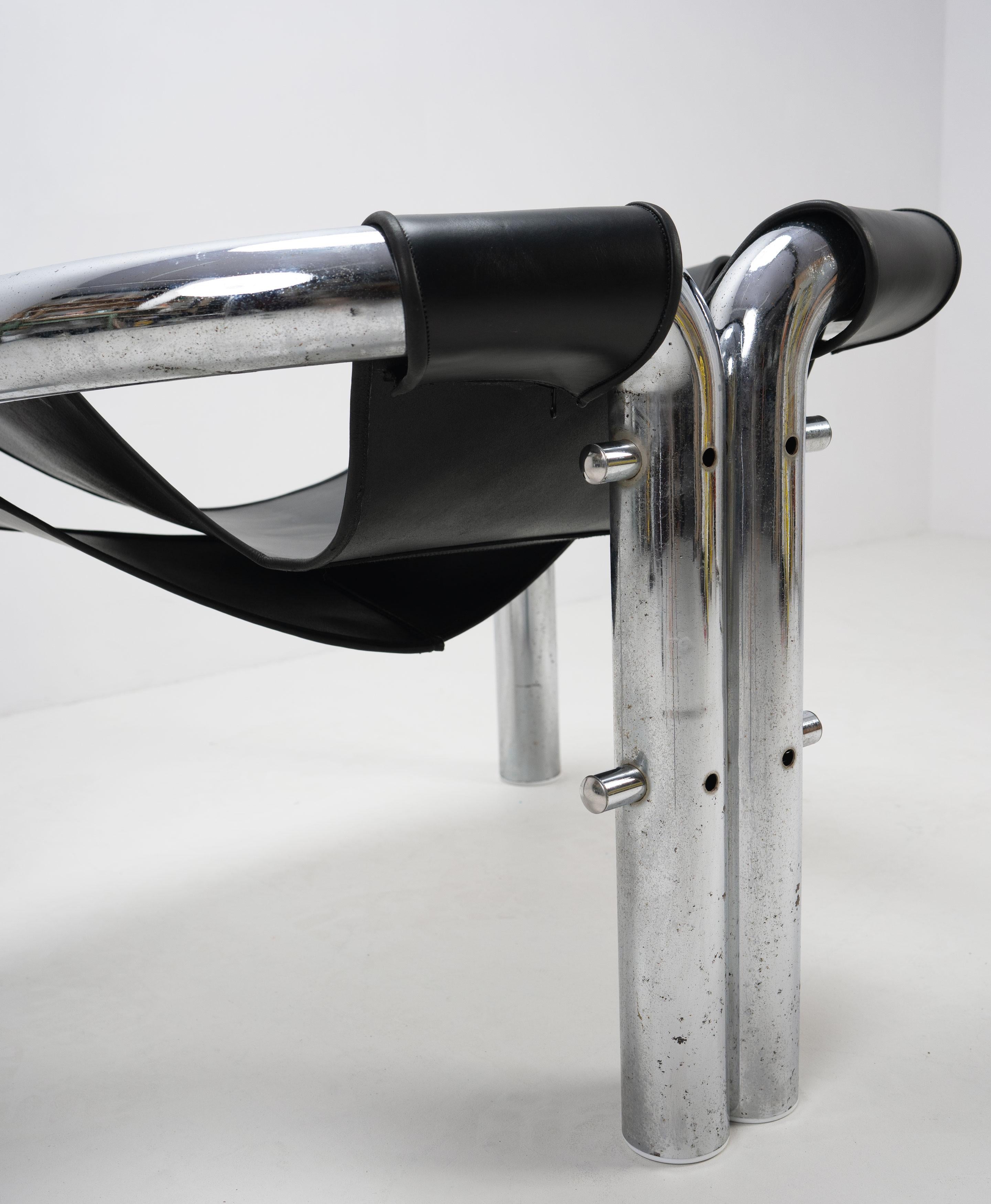 American Chrome and Leather 'Palo Alto' Chair by Byron Botker c.1970