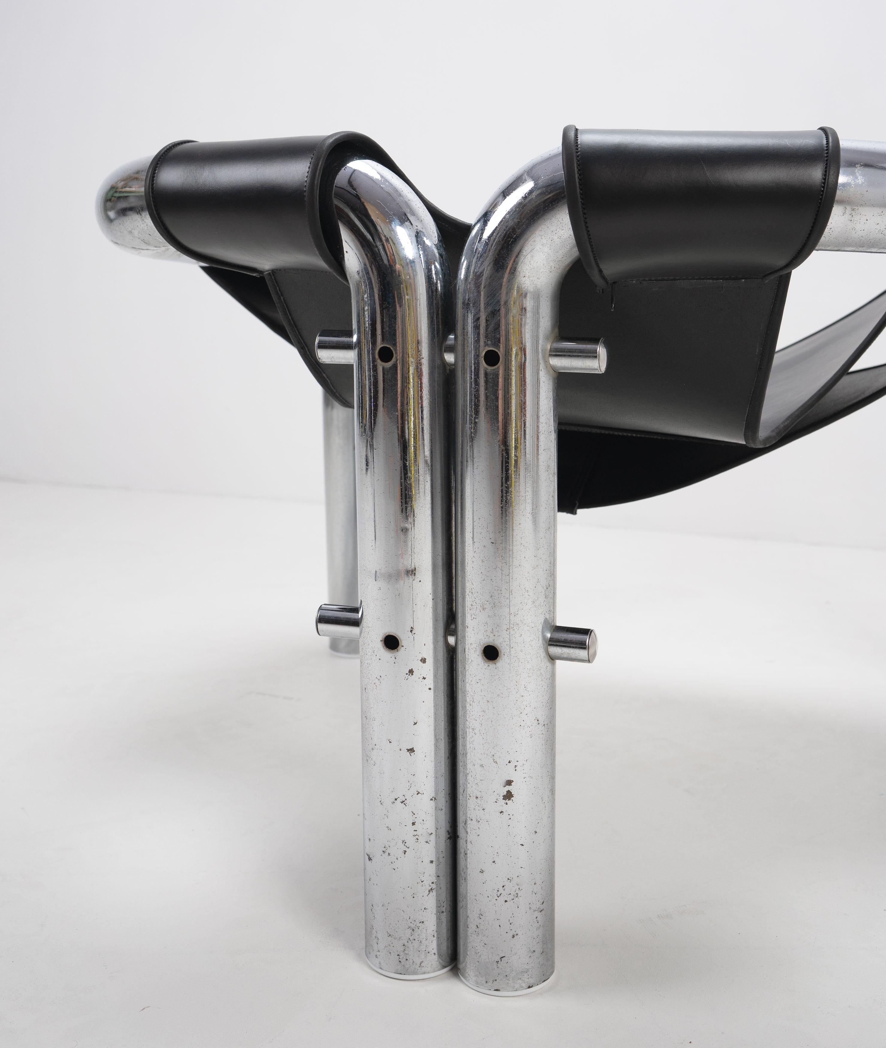 Chrome and Leather 'Palo Alto' Chair by Byron Botker c.1970 In Good Condition In Surbiton, GB