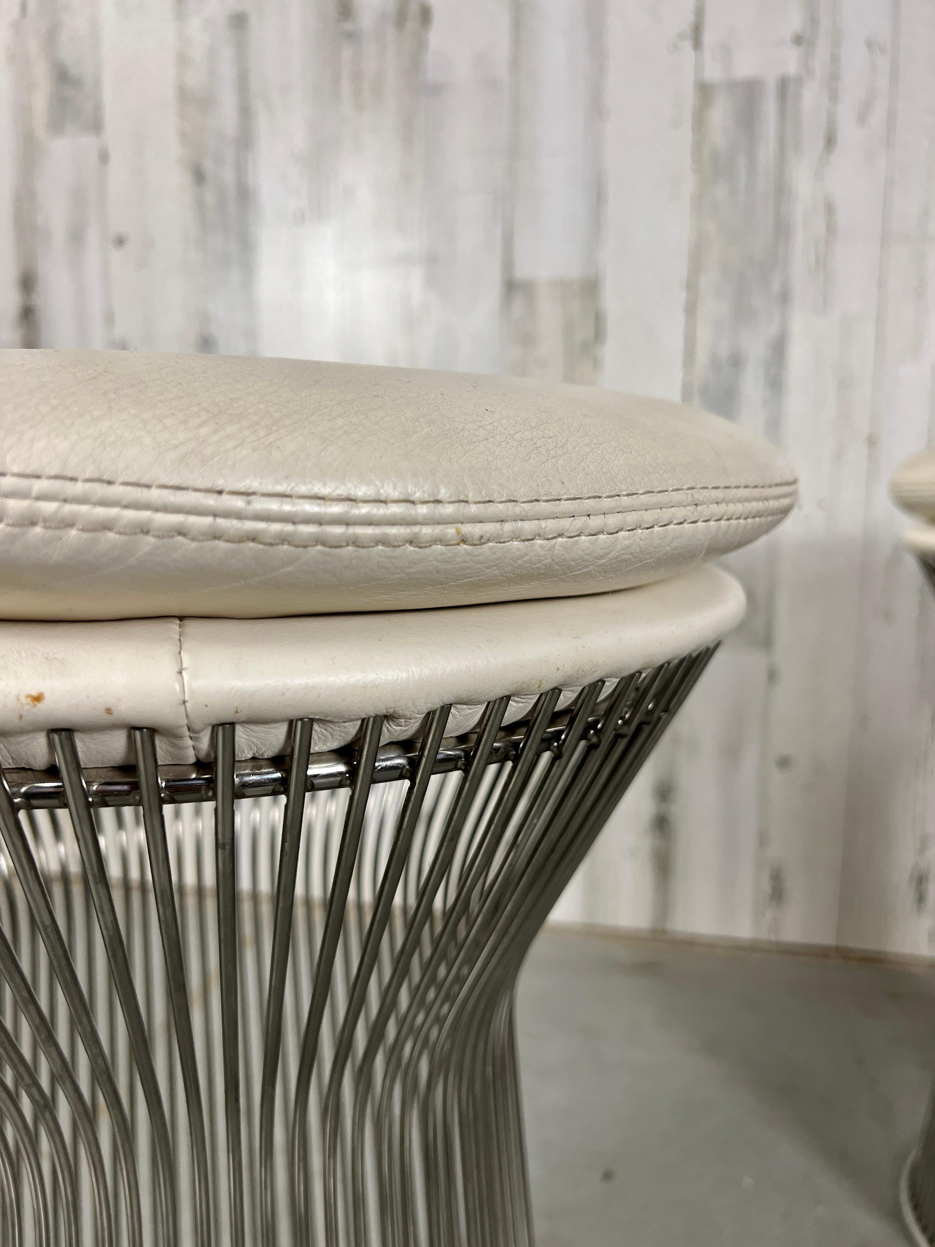Chrome and Leather Platner style Stools For Sale 1