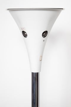 Lampadaire Staff Leuchten en chrome et lin, Allemagne