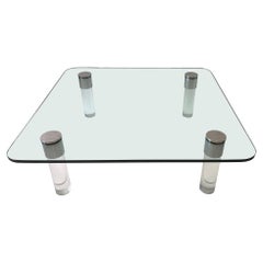 Chrome and Lucite Cocktail Table by Pace Collection