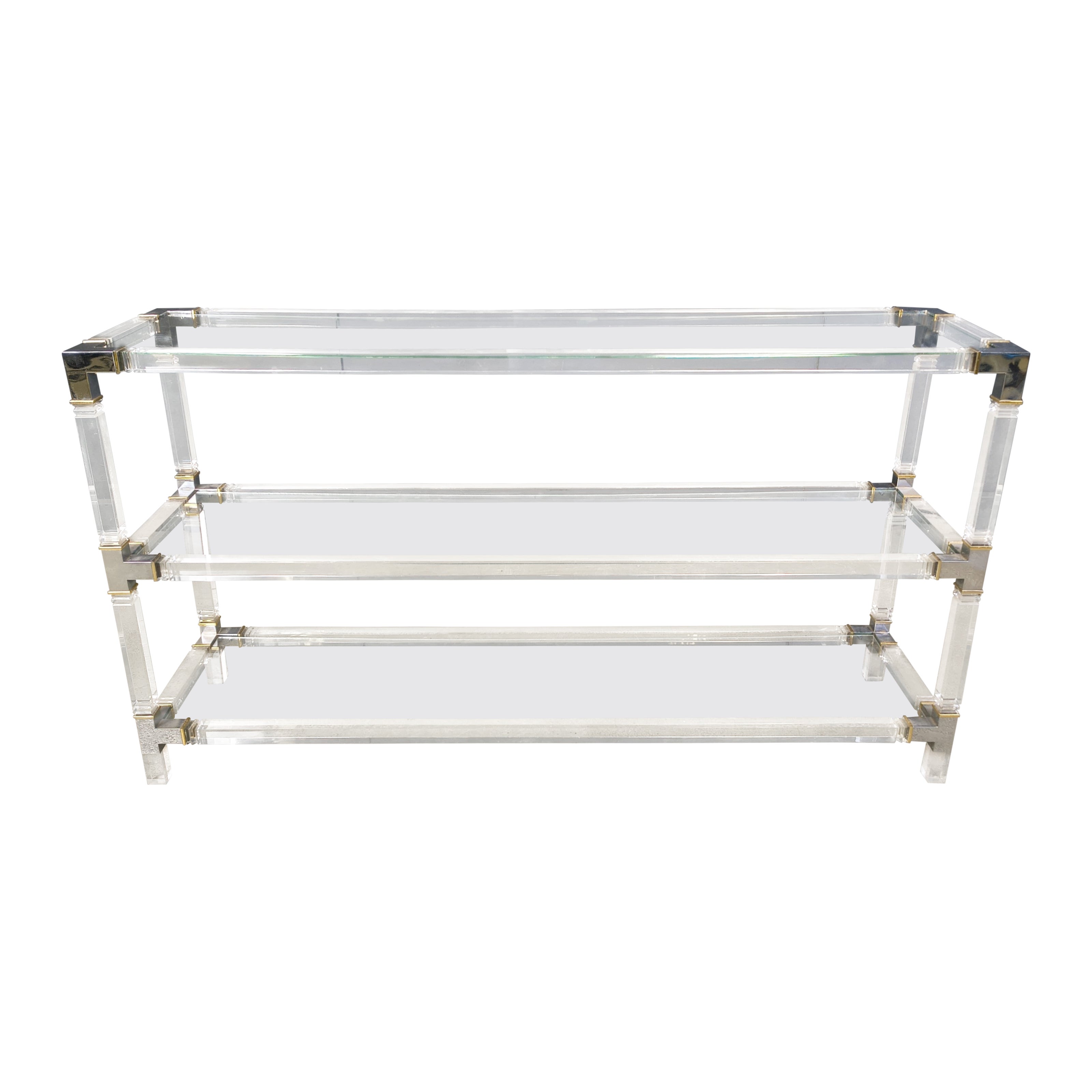 Consolle in cromo e lucite, anni '70 in vendita