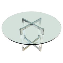 Chrome and Lucite Dining Table by Charles Hollis Jones