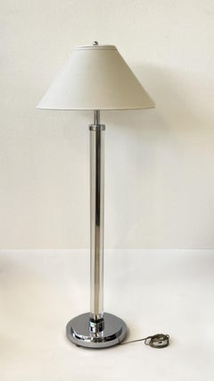 Chrome and Lucite Floor Lamp by Charles Hollis Jones