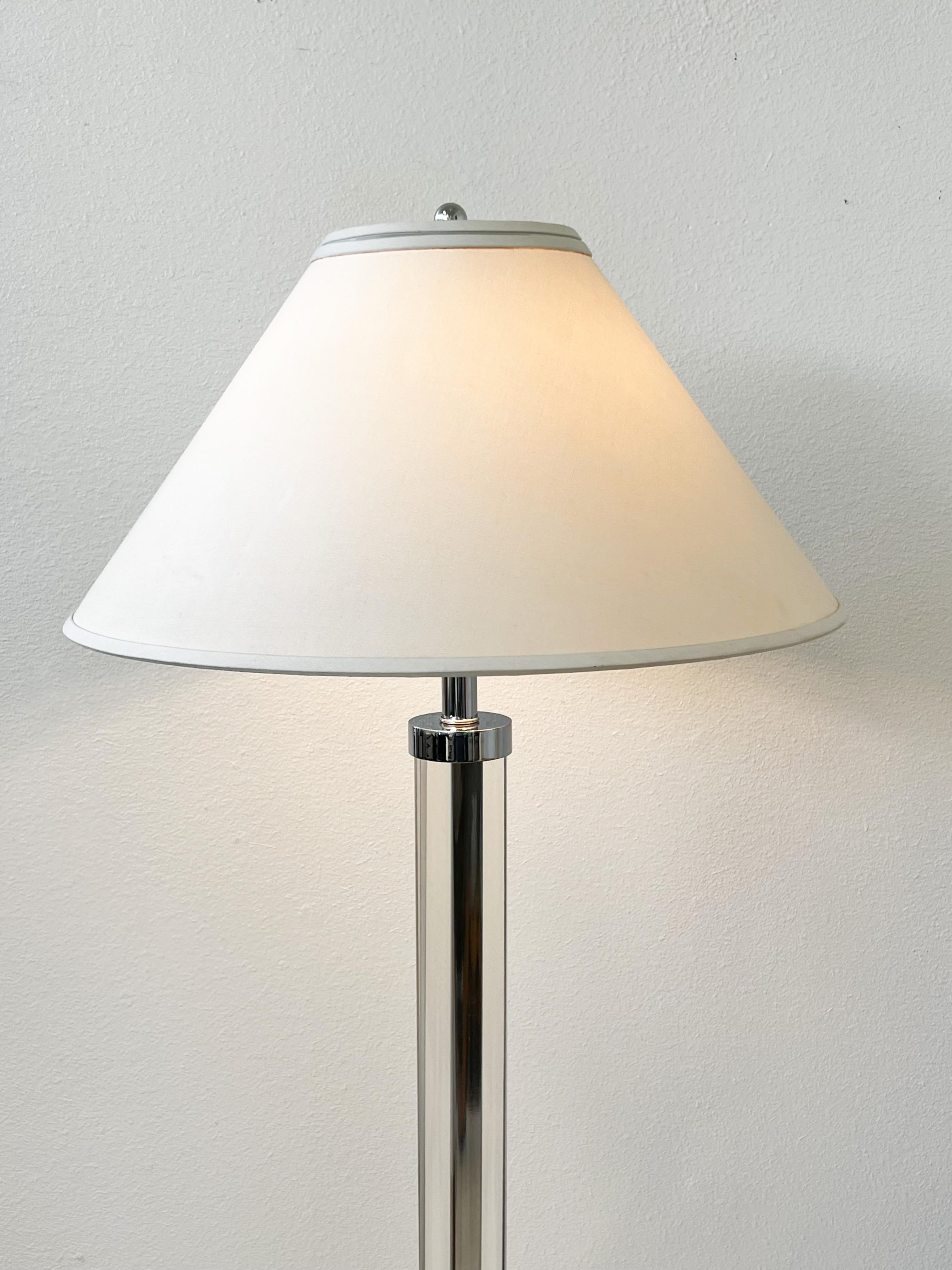 Chrome and Lucite Floor Lamp by Charles Hollis Jones In Good Condition For Sale In Palm Springs, CA