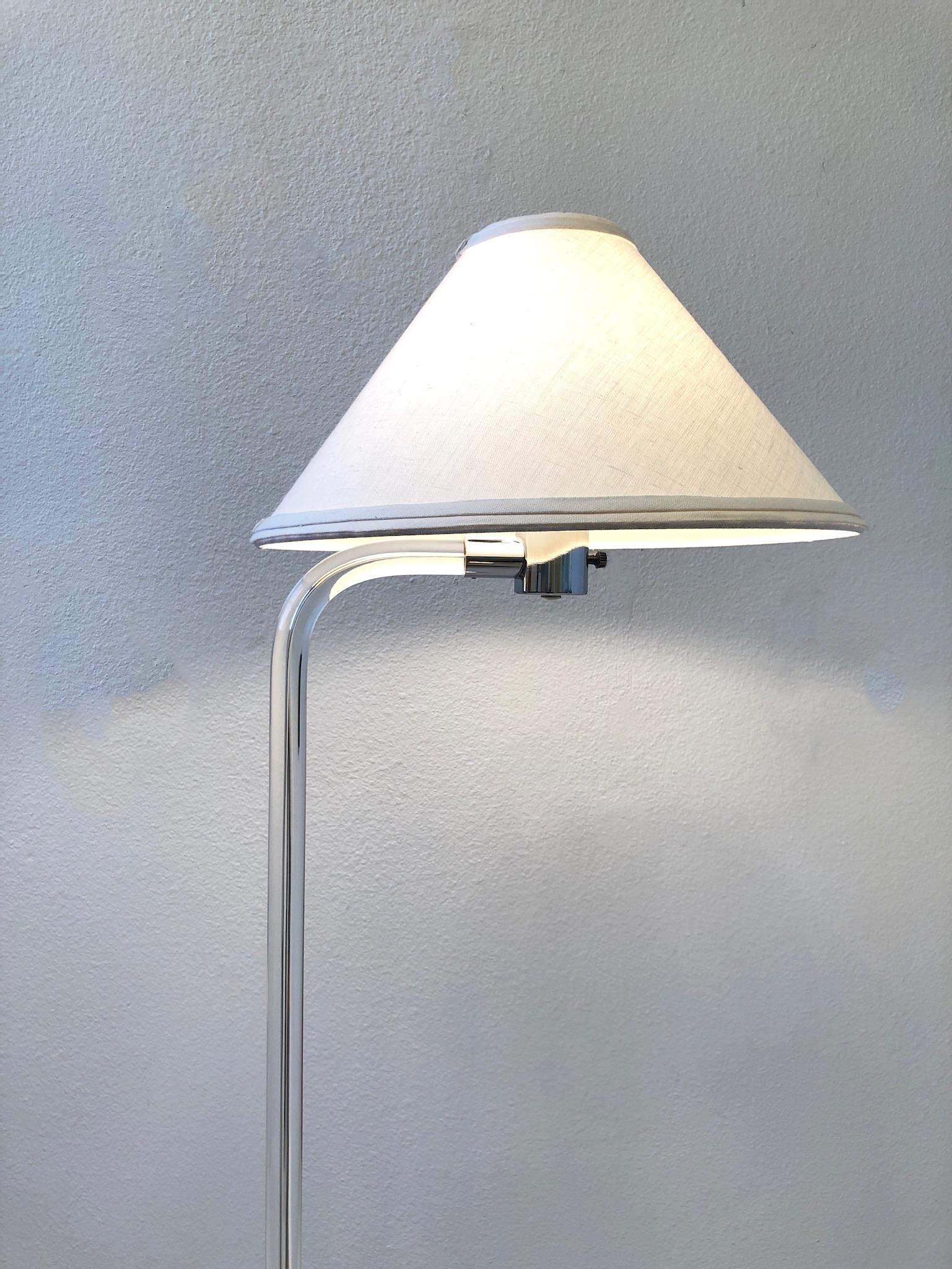 Modern Chrome and Lucite Floor Lamp by Peter Hamburger For Sale