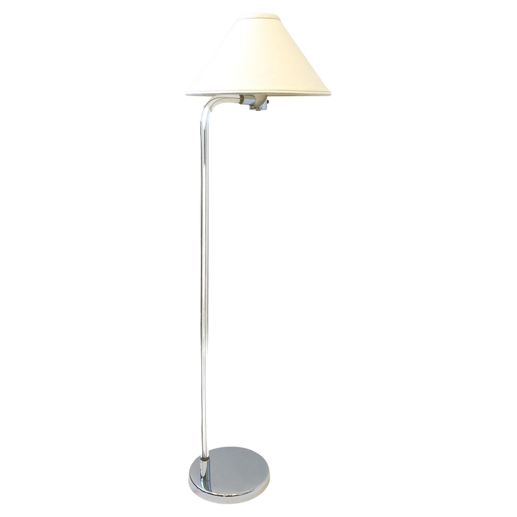 Chrome and Lucite Floor Lamp by Peter Hamburger