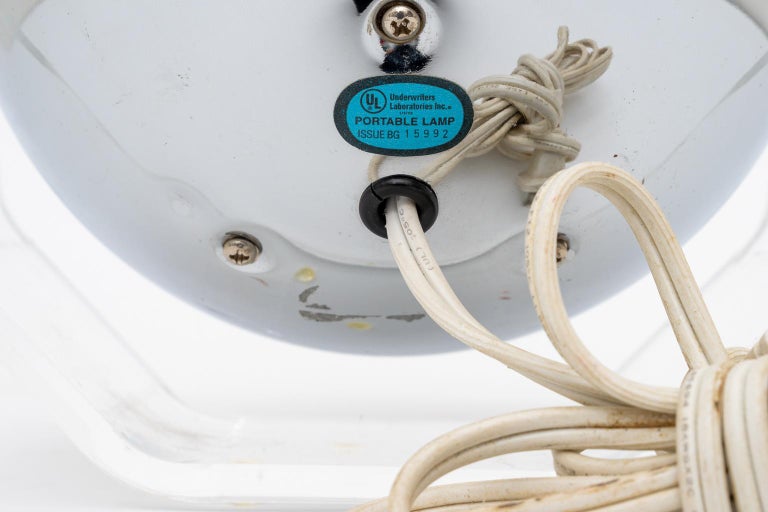 Chrome and Lucite Magnification Mirror at 1stDibs