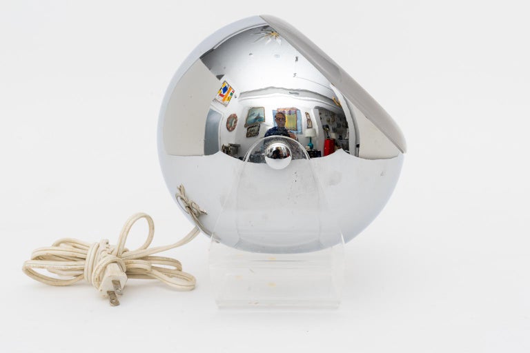 Chrome and Lucite Magnification Mirror at 1stDibs