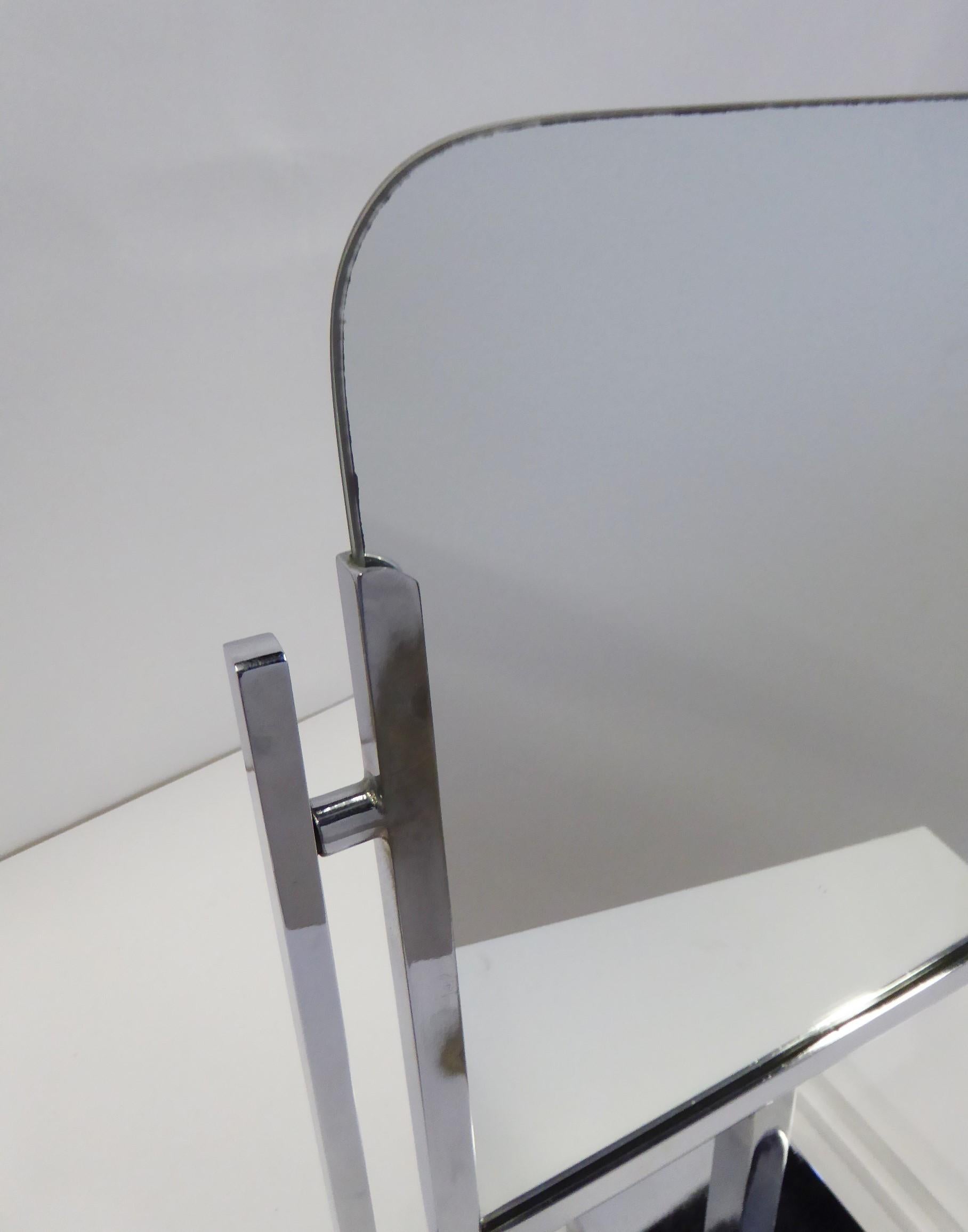 Chrome and Lucite Mid-Century Modern Vanity Mirror by Charles Hollis Jones 1960s 2