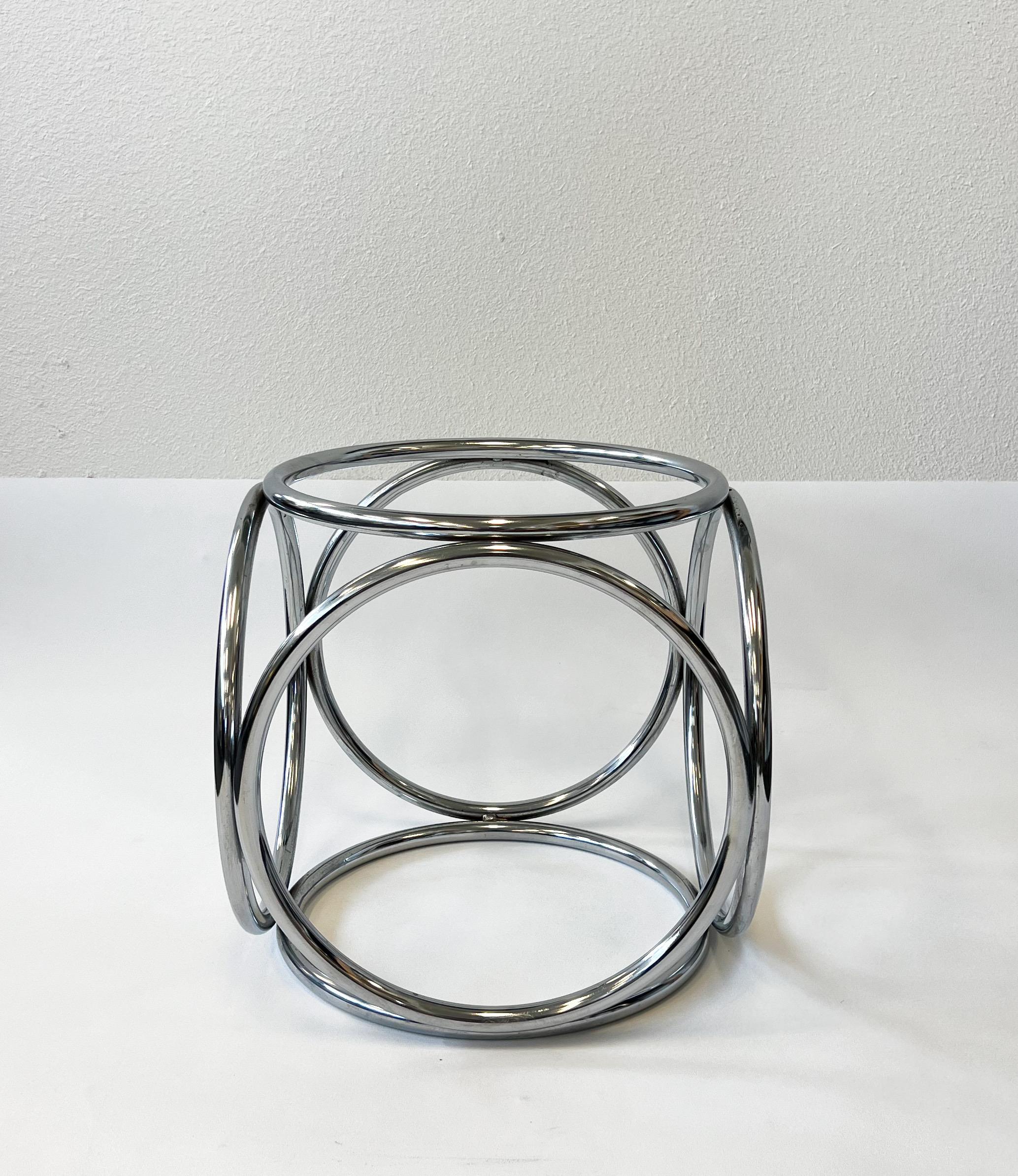 Mesa Cocktail Mod Cromo y Lucite Atribuida a Paul Tuttle Estadounidense en venta