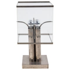 Chrome and Lucite Table Lamp